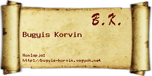 Bugyis Korvin névjegykártya